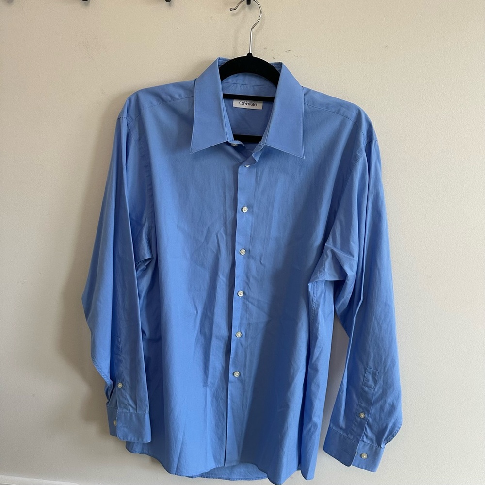 Calvin Klein Light Blue Dress Shirt 100% Cotton